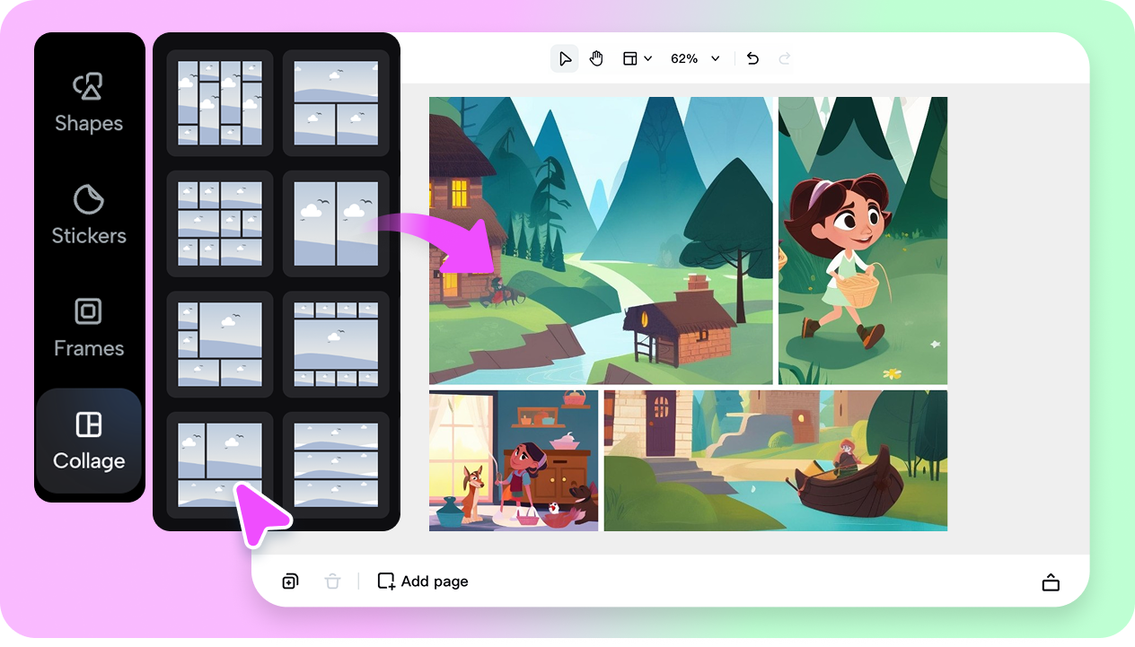 Create dynamic comic strip collages effortlessly